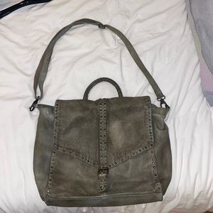 Free people leather work bag with adjustable strap